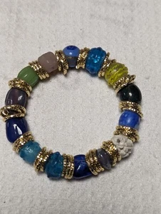 Multicolor Vintage Beaded Stretch Bracelet - Picture 1 of 7