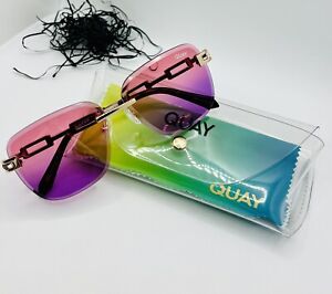 Quay australia sunglasses (No Cap)  Gold Arms With Coral Pink Stunning! Designer