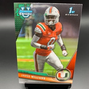 2023 Bowman Chrome University #65 James Williams Miami Hurricanes - Picture 1 of 2