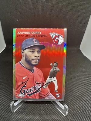 Xzavion Curry 2023 Topps Chrome Platinum Anniversary Refractor RC Guardians #32 - Image 1 of 2