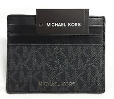 Michael Kors Men Cooper MK Logo Signature Black Tall Card Case Wallet 7 Slot