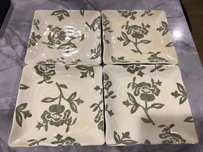 4-Vintage Tabletops Gallery Victorian Flowers Square Salad/Dessert Plates 8 1/2” - Image 1 of 4