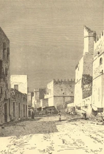 Sfax - View taken in the Leonec Street. Tunisia 1885 old antique print picture - Picture 1 of 1