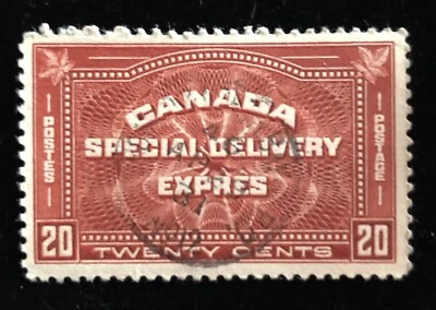 Canada #E4 used F/VF 1930 Special Delivery 20c red CV$25.00 (INV-04) - Image 1 of 2