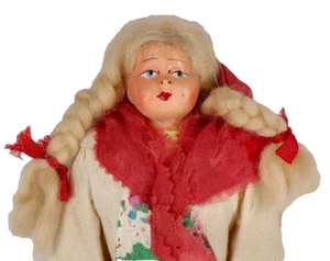 Bambola ricordo greca Grecia composizione testa panno corpo costume nativo vintage - Foto 1 di 6