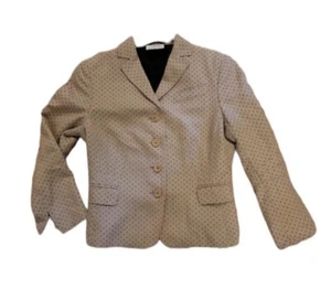 Akris Punto Tan Black Polka Dot Blazer Jacket Size 4 - Picture 1 of 10