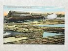 B1274 Postcard Delivering Logs at the Oregon Saw Mill Lumberjacks