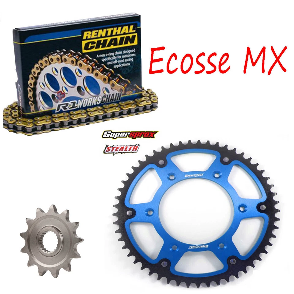 Kit de piñón de cadena Husqvarna FC250 FE250 dorado Renthal R1 Superprox azulStealth  Foto 1 de 1