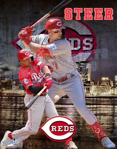 Cincinnati Reds Lithograph print of  Spencer Steer 2023 11 x 14 - Picture 1 of 1