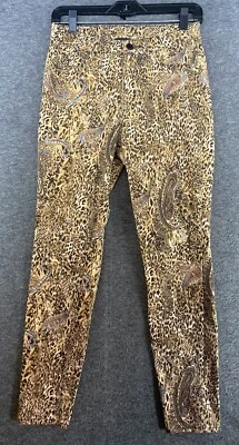 Catherine Malandrino Skinny Jegging Pant Women’s 8 Brown Animal Cheetah Paisley - Image 1 of 4