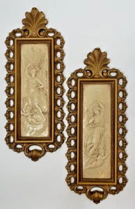 Vintage Homco Hollywood Regency Ornate Gold Mythical Greek Goddess Wall Plaques - Picture 1 of 12
