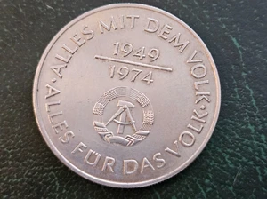 OLD COIN GERMAN DEMOCRATIC REPUBLIC (EAST GERMANY) 10 MARK 1974 25th ANNIVERSARY - Picture 1 of 2