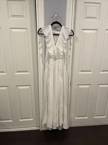 RAMY BROOK CAMDEN RUFFLE white MAXI DRESS BEACH WEDDING 💒 SOLD OUT $495 RRP L - Picture 1 of 11