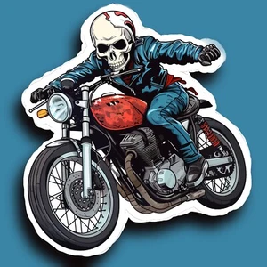 UV laminated 5" Skeleton Riding a Motorcycle - Free Shipping  - Imagen 1 de 1