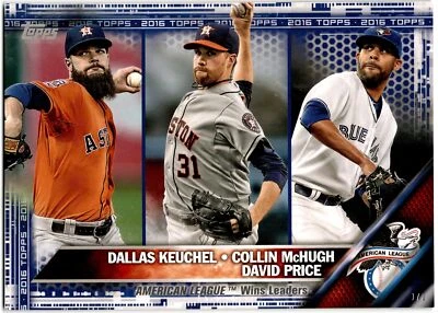 2016 Topps Sapphire Blue Jumbo 5x7 Dallas Keuchel/Collin McHugh/David Price 1/1 - Image 1 of 2