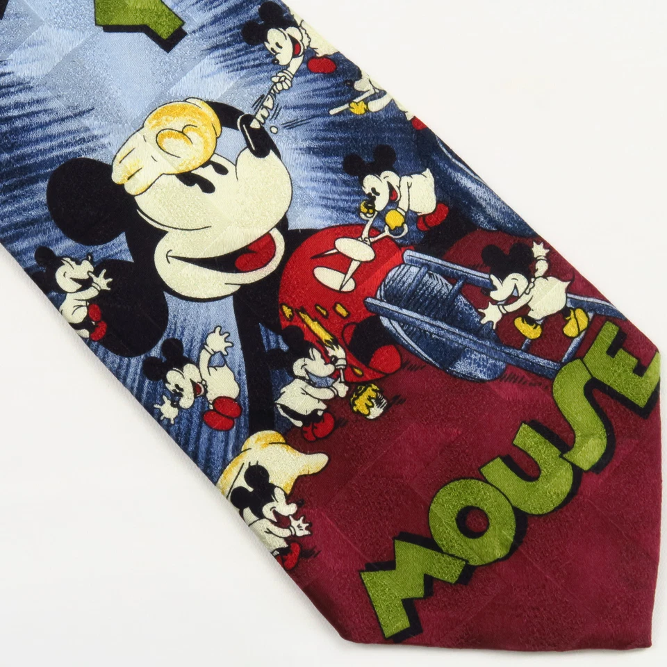 Mickey's Nightmare Atlas Design for Disney Mens Neck Tie 58x4 Red Blue Spellout - Image 1 of 4
