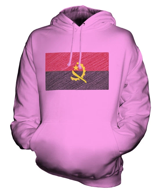 ANGOLA SCRIBBLE FLAG UNISEX SUDADERA CON CAPUCHA REGALO FÚTBOL ANGOLEÑO Foto 1 de 1