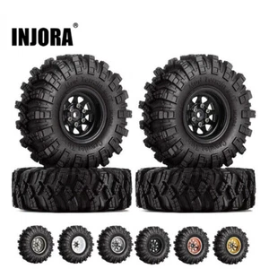 INJORA 1.0 RC Beadlock Rad Schlamm Reifen Deep Dish für Axial SCX24 FCX24 FCX18 - Picture 1 of 20