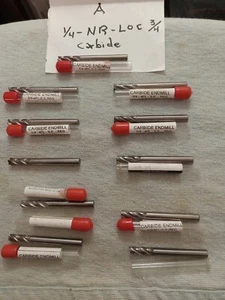 1/4 NR 4 flute 3/4 Loc New Carbide end mills. quantity 11 - Picture 1 of 1