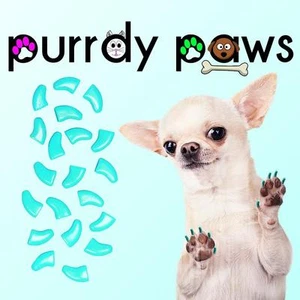 Tapas suaves para uñas para garras de perro (TURQUESA) * patas púrpuras * 6 tamaños hasta XXL - Imagen 1 de 1