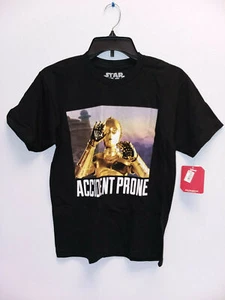 Star Wars, Boy's Graphic Tee, "Accident Prone", Black, Sz S - Picture 1 of 4