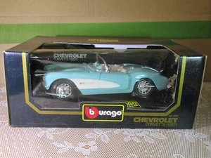 512Y Burago 3024 Italia Chevrolet Corvette C1 Cabriolet 1957 Azul 1:18 + Caja - Imagen 1 de 23