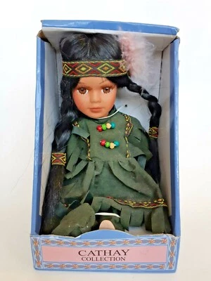 Native American Indian Porcelain Doll-Limited Edition Collectible Dolls New - Image 1 of 4