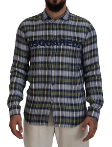 DSQUARED2 Shirt Multicolor Checkered Casual Men Long Sleeves IT48/US38/M 670usd - Picture 1 of 10