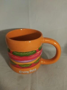SpongeBob SquarePants Krabby Patty Burger Coffee Mug Cup Preowned - Picture 1 of 3