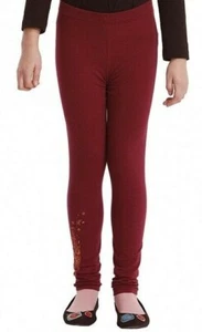 DESIGUAL Burgandy Leggings w/ Copper Floral Heart - NWT Girls M (5/6-7/8) - Picture 1 of 1