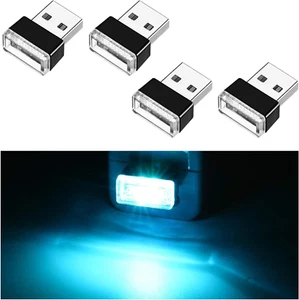 Ziciner 4 PCS USB LED Car Interior Atmosphere Lamp, Portable Mini LED Night Ligh - Picture 1 of 12