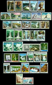 Waterfall,Dam,Rainbow,Mountain Climbing,Camel,Boat,Nude,Nature,Tourism,MNH,Lot - Picture 1 of 2