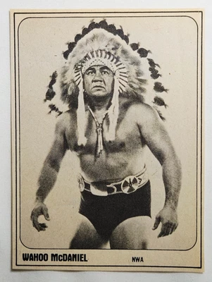Tarjeta de papel 1981 Wrestling Super Stars Magazine Wahoo McDaniel WWF WWE NWA Foto 1 de 2