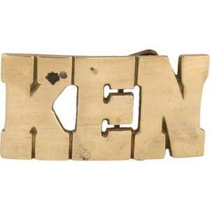 New Brass Ken Kenneth Kenny Name Tag Hippy Hippie 1970s NOS Vintage Belt Buckle - Picture 1 of 6