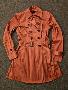 BCX Juniors M Spring Trench Style Coat Double Breasted Belted 2 Pockets - Picture 1 of 8