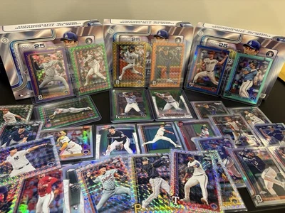 2025 TOPPS CHROME BASEBALL 35 CARD LOT WITH NUMBERED CARDS /25, /50, /99 ETC - Image 1 of 4