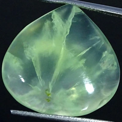 Piedra preciosa cabujón pera prehnita 100 % natural 22,50 quilates 21X22X8 mm Foto 1 de 4