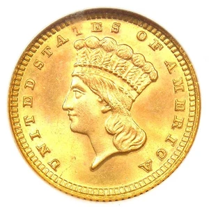 1883 Indian Gold Dollar (G$1 Coin) - Certified NGC MS66 (Gem BU) - Rare Date! - Picture 1 of 7