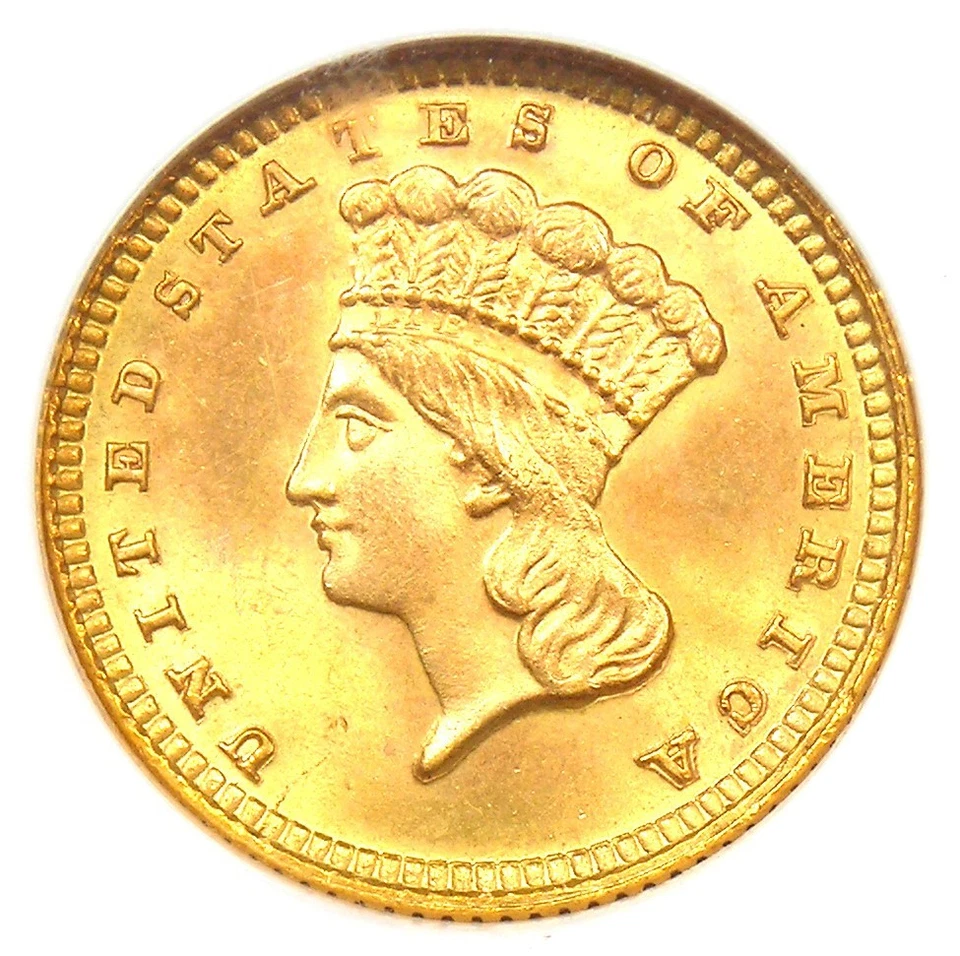 1883 Indian Gold Dollar (G$1 Coin) - Certified NGC MS66 (Gem BU) - Rare Date! - Image 1 of 4