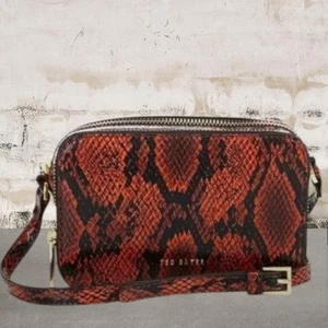 Ted Baker Stina Snake Print Embossed Camera Crossbody Bag - Picture 1 of 9