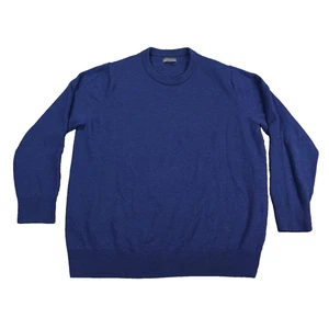 VTG LL Bean Signature Merino Wool Mens Sweater XXL Blue Crewneck Knit Pullover - Picture 1 of 9