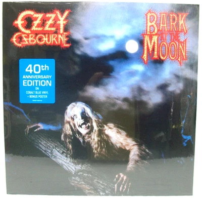 New & Sealed Ozzy Ozbourne "Bark At The Moon" LP Cobalt Blue Vinyl Record 40th A - Image 1 of 2