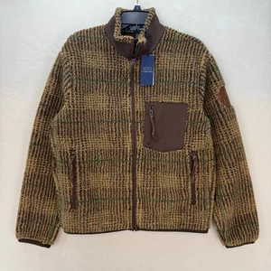 POLO RALPH LAUREN MEN'S MEDIUM BROWN GLEN PLAID PILE FLEECE JACKET - Picture 1 of 7