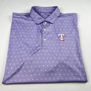 Texas Rangers Polo Mens 2XL Purple Performance Shirt MLB Golf Rangers Exclusive - Picture 1 of 9