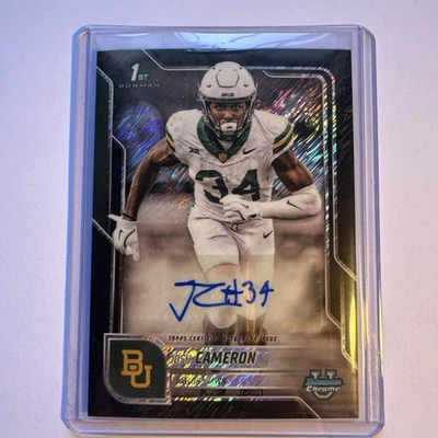 Bowman Chrome U Josh Cameron 2025 refractor brillante negro automático/10 Baylor Bears Foto 1 de 4