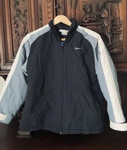 Vintage Nike Boys Puffer Jacket Coat Navy Blue Sz 12 Zipper Pockets - Picture 1 of 13