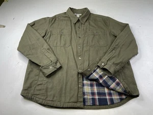Duluth Trading Co Fire Hose Chore Flannel Lined Canvas Shacket 2XL Work Utility - Picture 1 of 7