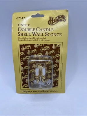 Aplique de pared de doble vela trasera para casa de muñecas bombilla de 12 voltios obras domésticas NUEVO Foto 1 de 4