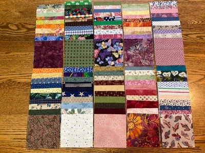 Lot 300, 5" x 5" Fabric Squares Precut Craft Quilt Blocks 3 of Each Pattern - Image 1 of 4