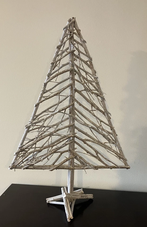 Tall Sparkly Rustic Tree Made From Branches And Twigs - Image 1 of 4